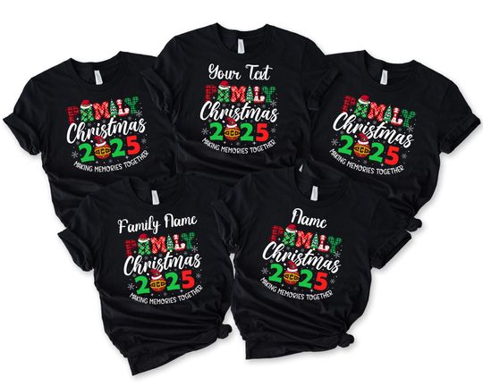 Discover Custom Family Christmas 2025 Shirts, Personalized Cute Christmas Shirt, Memories Tshirt, Christmas Vacation Tee, Xmas Gift