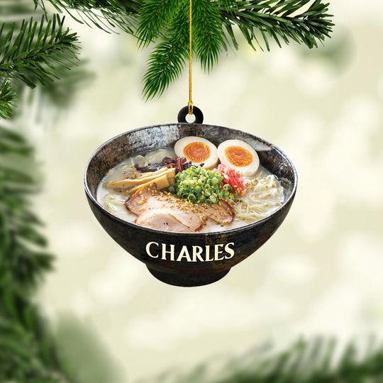 Discover Custom Ramen Christmas Ornament, Ramen Ornament, Ramen Noodles Ornament,Custom Japanese Food Ornament, Asian Food Ornament, Noodles Ornament
