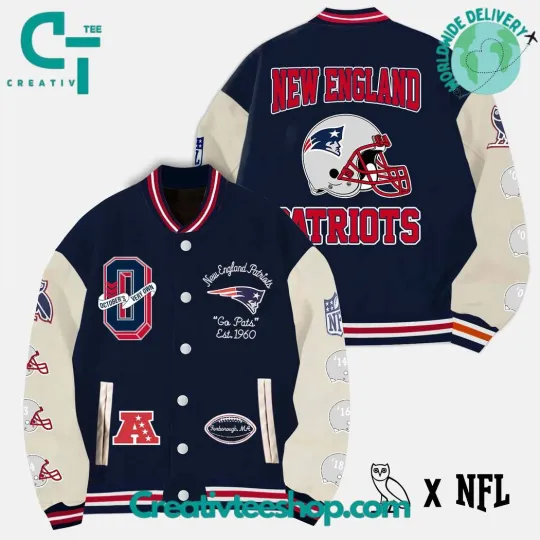 Discover New England Patriots x OVO Baseball Jacket