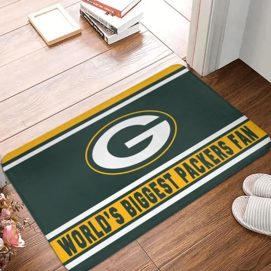 Green Bay Packers Football Doormat, Gift For Fan