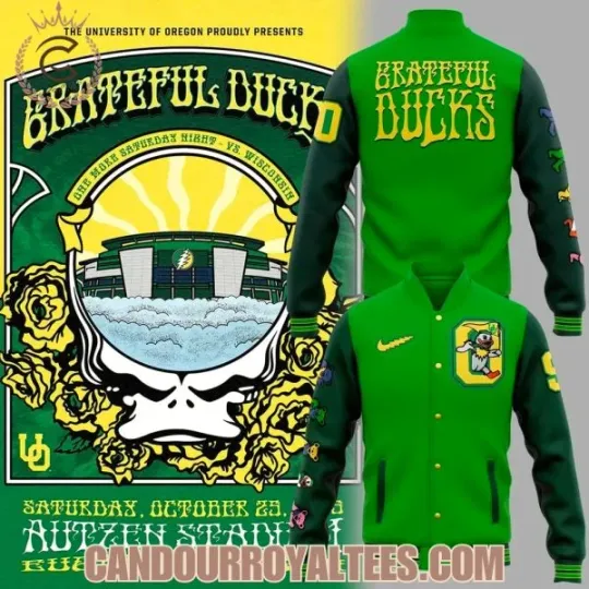 Discover Oregon Duck x Grateful Dead Baseball Jacket