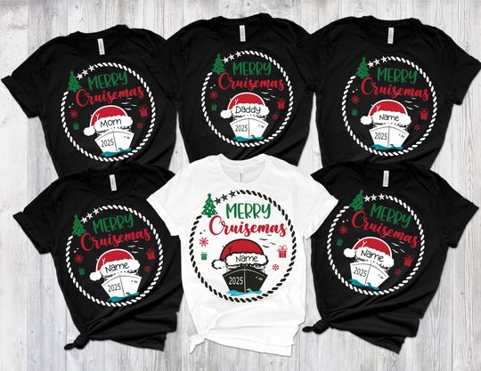 Discover Personalized Family Christmas Cruise Shirt, Vacation Tee