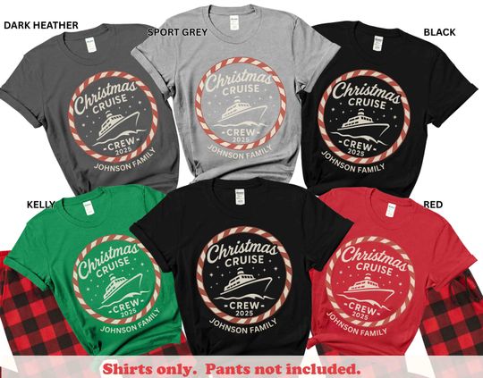Discover Christmas Cruise Crew 2025 Shirts Family Christmas Christmas Cruising Tee Christmas Matching Christmas Cruise Ship Shirt Custom personalized