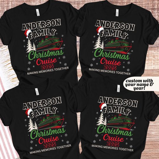 Discover Personalized Family Christmas Cruise Shirts, Custom family Cruise matching shirts, Christmas Family Vacation shirts, Christmas Cruise gift