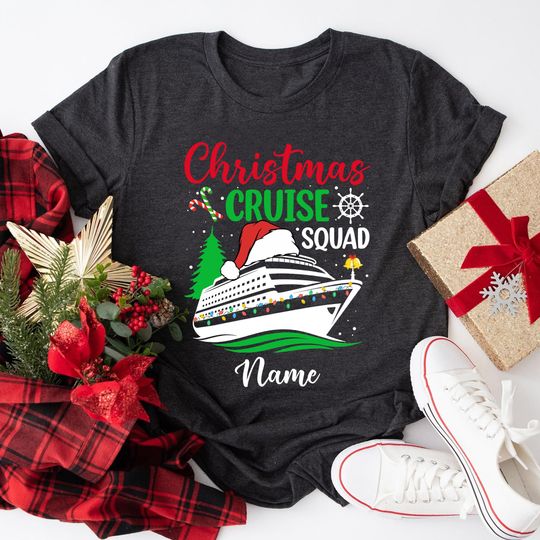 Discover Custom Christmas Cruise Squad Shirt, Personalized Xmas Cruise Shirts, Christmas Matching Cruise Shirts, Matching Christmas Cruise Tee