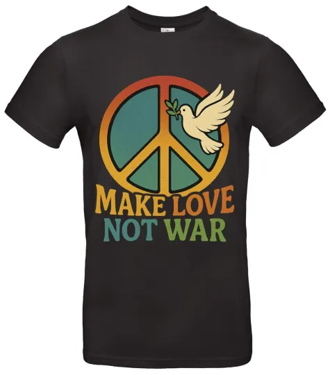 Discover Make Love Not War 3D T-Shirt Peace Retro Dove Unisex