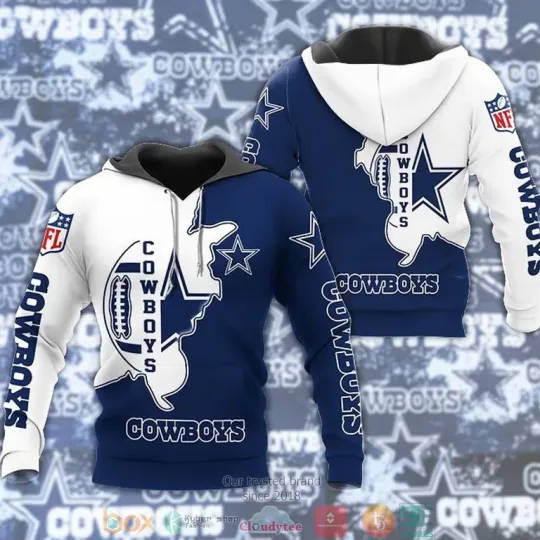 Discover football Dal@las Cow@boys Blue White 3D Hoodie, Christmas Gift