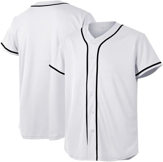 Baseball Jerseys for Men and Women, Button-Up Baseball Shirts, Hip Hop Sports Uniforms
