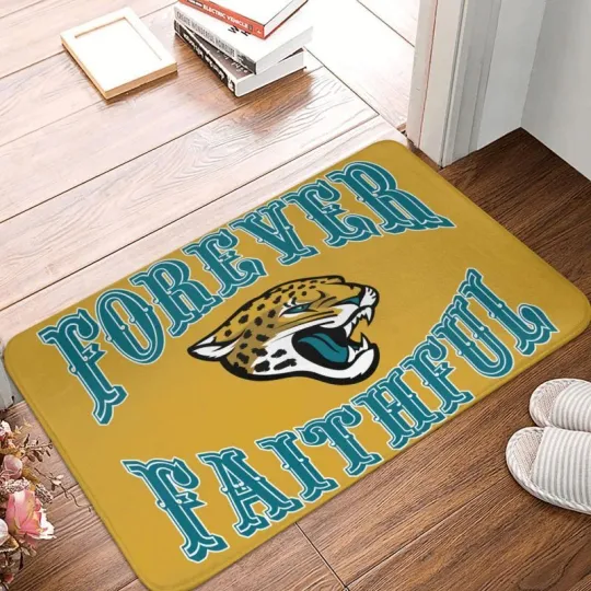 Discover Forever Faithful Jacksonville Jaguars Carpet 16*24in Floor Mat Decorative