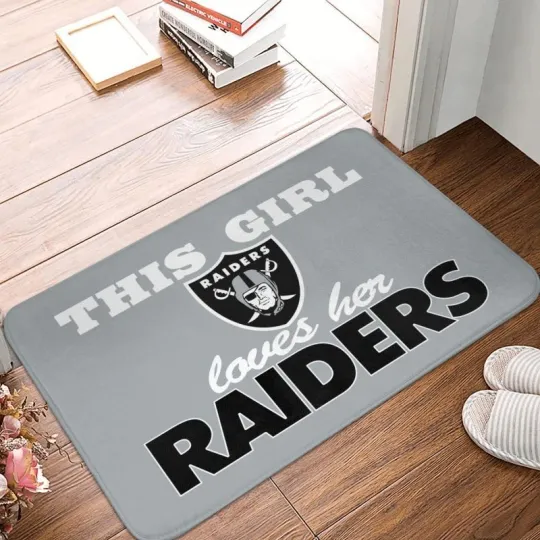This Girl Loves Her Las Vegas Raiders Football Doormat, Gift For Fan