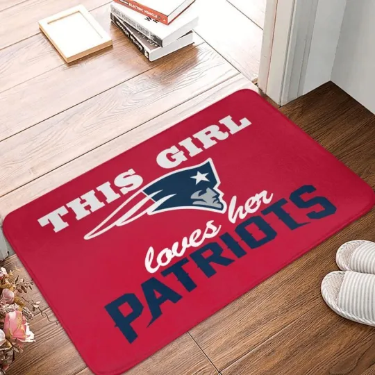 This Girl Loves Her New England Patriots Football Doormat, Gift For Fan
