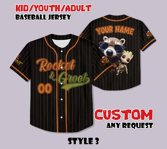 Discover Custom Rocket & Groot Baseball Jersey, Disney Rocket and Groot funny Shirt, Guardians of The Galaxy Kid Youth Adult Baseball Team