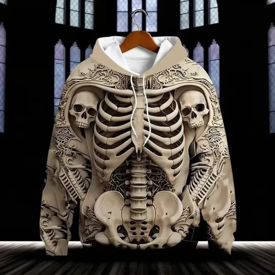 Discover 3D Skull & Bones Halloween Hoodie Unisex, Christmas Gift