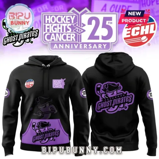 Discover Savannah Ghost Pirates Hockey Fight Cancer Limited Hoodie, Christmas Gift