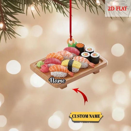 Discover Personalized Sushi Ornament, Japanese Food Lover Gift