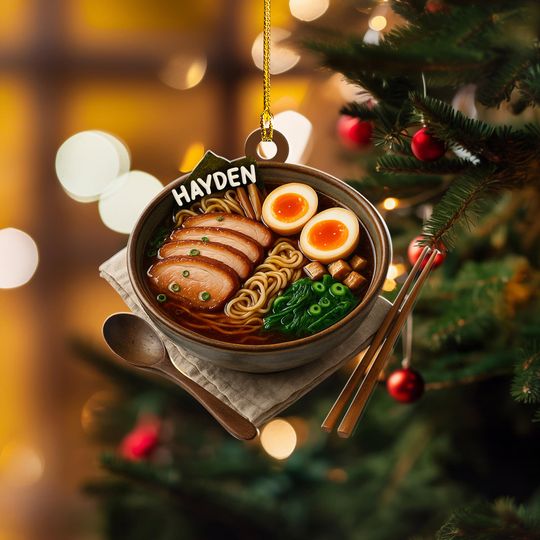 Discover Personalized Ramen Noodle Cup Christmas Ornament, Tree Hanging Decor, Foodie Gift for Her, Holiday Keepsake 2025