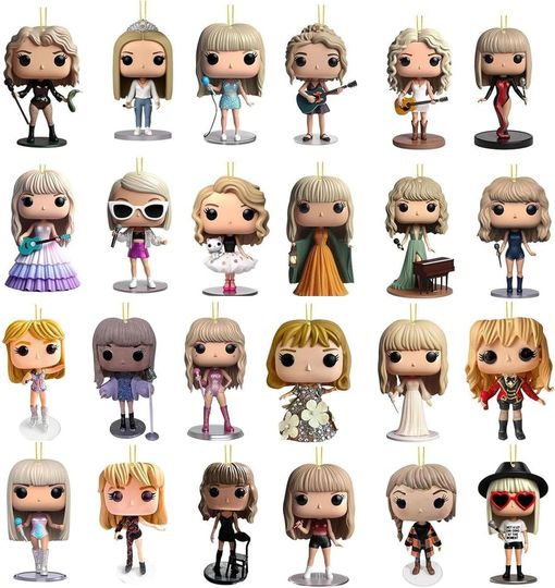 Discover 2025 T-Taylors Christmas Vacation Advent Calendar Musical Ornaments 24pcs TS Figures Holiday Hanging Decorations