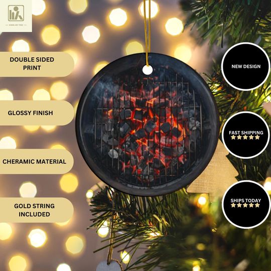 Discover Grill Christmas Ornament, BBQ Xmas Decor, Barbecue Holiday Decoration, Festive Grill Master Gift