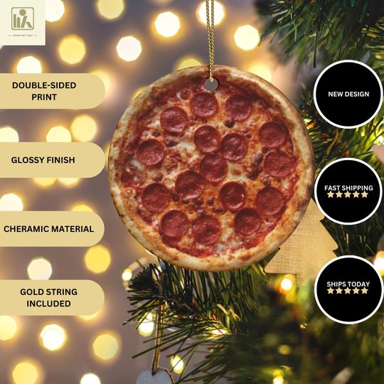 Discover Pizza Lover Christmas Ornament, Italia Inspired Decor, Italian Food Theme, Festive Holiday Tree Decoration