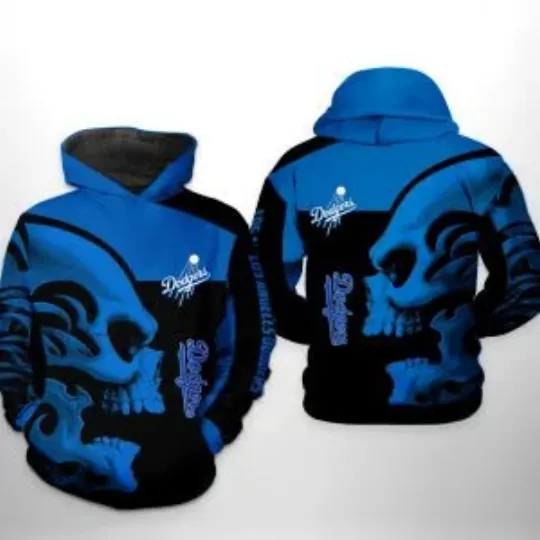 Discover L.A. D0dg*rs MLB Skull 3D Printed Zip Hoodie