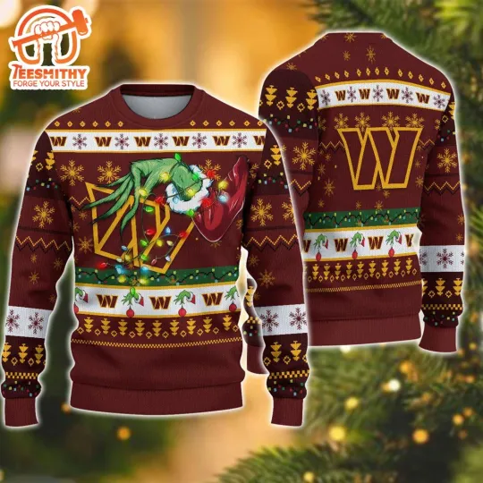 Discover football Washington Commander funny character Christmas Ugly Sweater For Fans