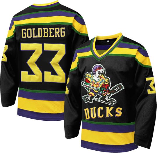 Mighty Ducks Hockey Jersey Men's and Women's 90s Movie Ice Hockey Jerseys Charlie Conway #96 Adam Banks #99 Greg Goldberg #33