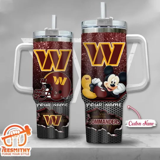 Discover Custom Washington Commanders Mickey Mouse Stanley Quencher Tumbler 40oz