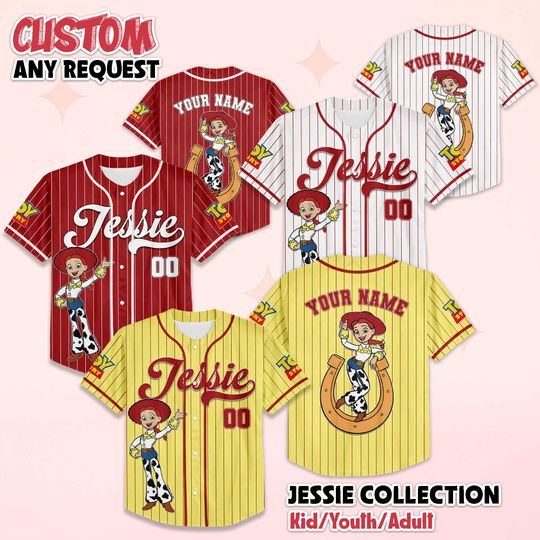 Discover Custom Disney Toy Story Jessie Baseball Jersey, Disney Jessie Baseball Shirt, Jessie Jersey Shirt, Disney Toy Story Fan Gift, Disney Shirt