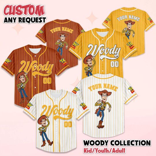Discover Custom Woody Baseball Jersey, Personalized Toy Story Woody Jersey Shirt, Disney Baseball Jersey Teams Outfit