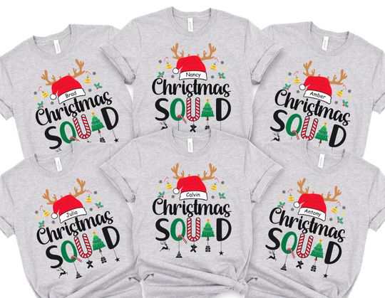 Discover Christmas Family Squad Matching shirt, Christmas Family Shirt, Holiday Gift, Christmas custom Gift, Christmas Family Matching Shirt, 400343