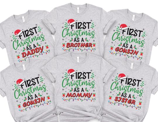 Discover First Christmas Matching Shirt, Custom family Christmas Shirt, Family Matching Christmas Shirt, 1st Christmas Shirt, Christmas tees