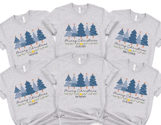 Discover Merry Christmas Matching Shirt, Christmas Tree custom shirt, Christmas Party Matching shirts, Pine Tree shirt, Cute Christmas Tee