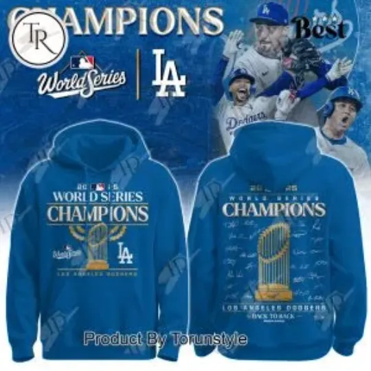 Discover 2025 L.A. D0dg*rs World Series Blue Hoodie, Gift For Fans, Christmas Gift