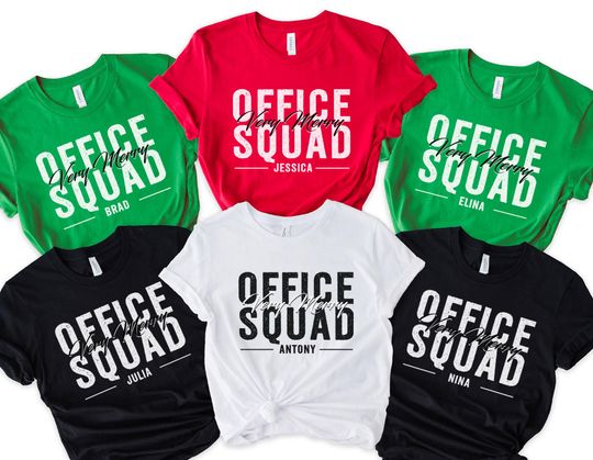Very Merry Office Squad Custom Shirt, Office Crew tees, Christmas Office shirt, Office Team Shirts, Xmas Christmas Matching Shirts