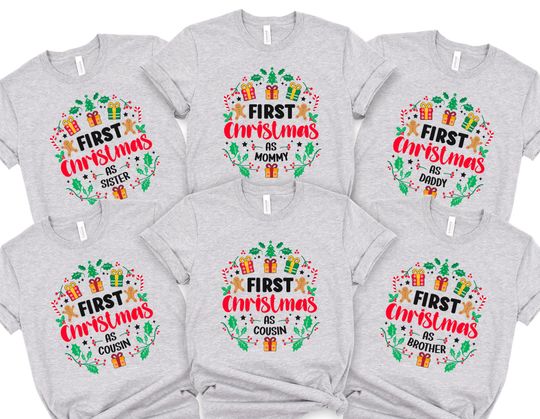 Personalized Family Christmas Shirt, First Christmas Family Shirts, Matching Family shirts, Mommy and Me, First Christmas As Dad
