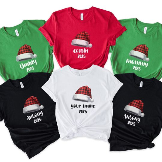 Discover Matching Family Shirts, Family Christmas Sweatshirts, Family PJ Shirts, Matching Christmas Tee, Reindeer Letters, Personalized Tee