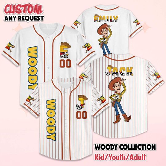 Discover Custom Woody Baseball Jersey, Personalize Toy Story Woody Jersey Shirt, Disney Baseball Jersey Teams Outfit