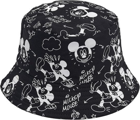Discover Cute Cartoon Mouse Ears Bucket Hat for Women, Double-Side Wear Sun Beach Fisherman Cap