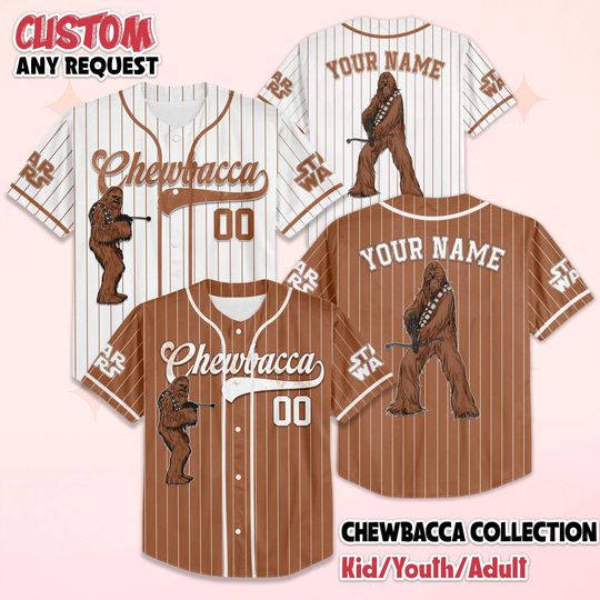 Personalized Star Wars Chewbacca Baseball Jersey, Custom Chewbacca Jersey, Disneyland Baseball Team Outfit, Gift for Fans