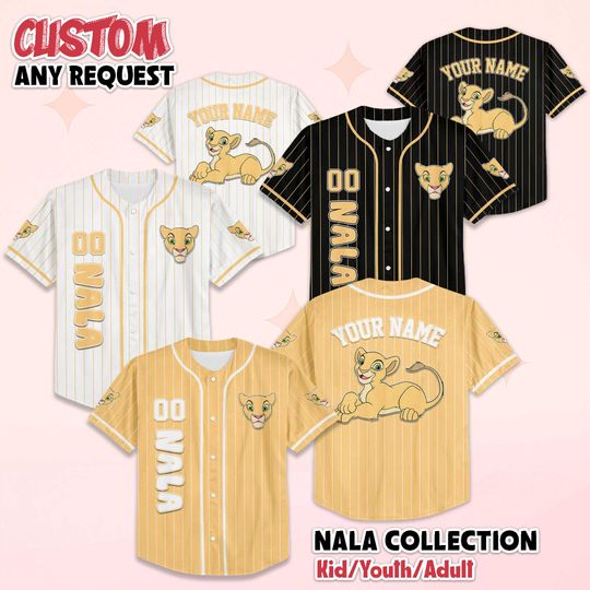 Discover Personalized Nala The Lion King Baseball Jersey, Custom Lion King Shirt, Disney Jersey for Kids, Youth, Adults & Lion King Fans