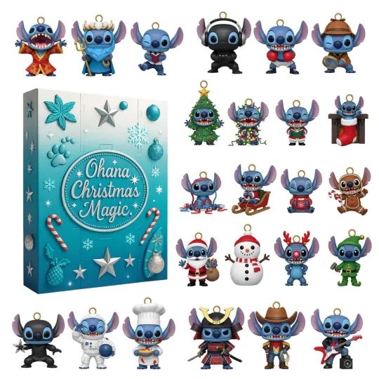 Discover Stitch Advent Calendar 2025, 24 Mini Ornament 2D Flat Acrylic
