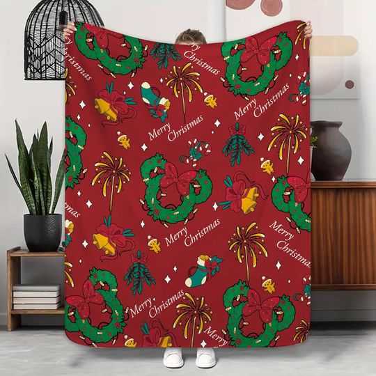 Discover Cute Mouse Head Christmas Fleece Blanket for Winter Holiday and Bedroom Decor
