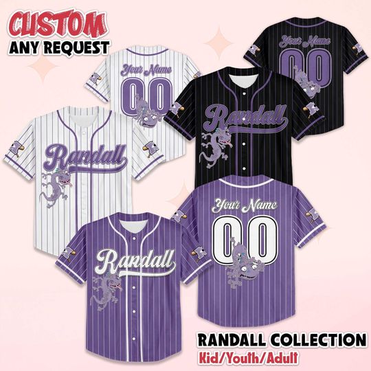 Discover Personalized Randall Boggs Baseball Jersey, Custom Disney Pixar Villain Shirt, Randall Boggs Monsters Inc Shirt, Matching Disney Trip Outfit