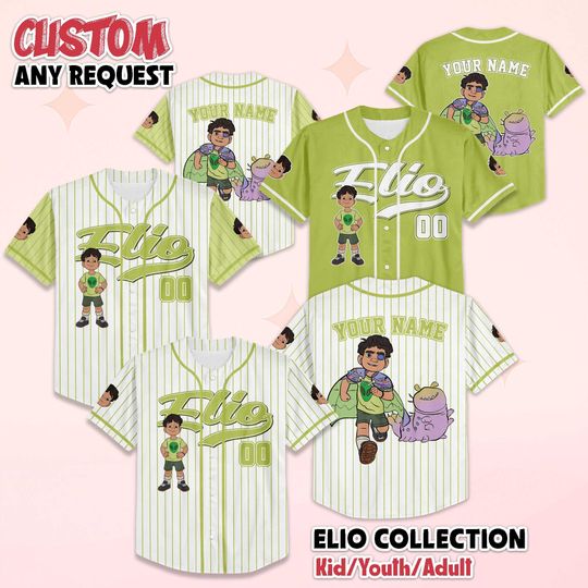 Discover Personalized Elio Baseball Jersey, Custom Disney Pixar Elio Character Jersey Shirt, Cartoon Outfit, Disney Birthday Gift