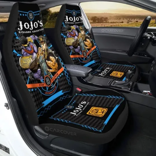 Discover Kujo Jotaro Car Seat Covers Custom Anime JoJo's Bizarre Adventure Car Accessorie