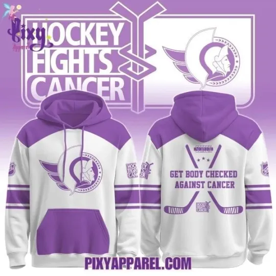 Discover Ottawa x Hockey Fights Cancer Hoodie 2025, 3D Hoodie