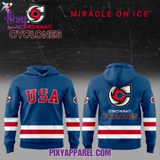 Discover Cincinnati Team 2025 Miracle On Ice Hoodie, 3D Premium Hoodie, AOP