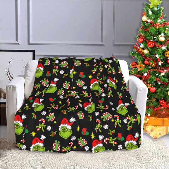 Discover Christmas Fleece Blanket Soft Cozy Throw Blanket for Couch Sofa Bed