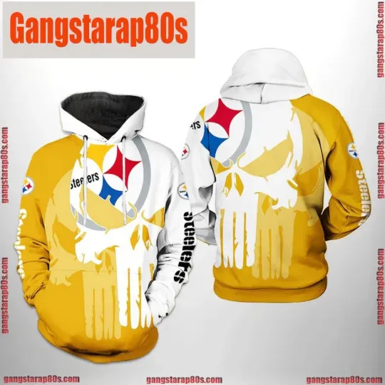 Discover football S.t.eelers Team Skull All Over Print Unisex Hoodie