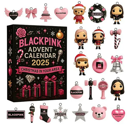 Blackpink Christmas Countdown 2D Acrylic Keychain Pendant 24 Days Calendar Decor